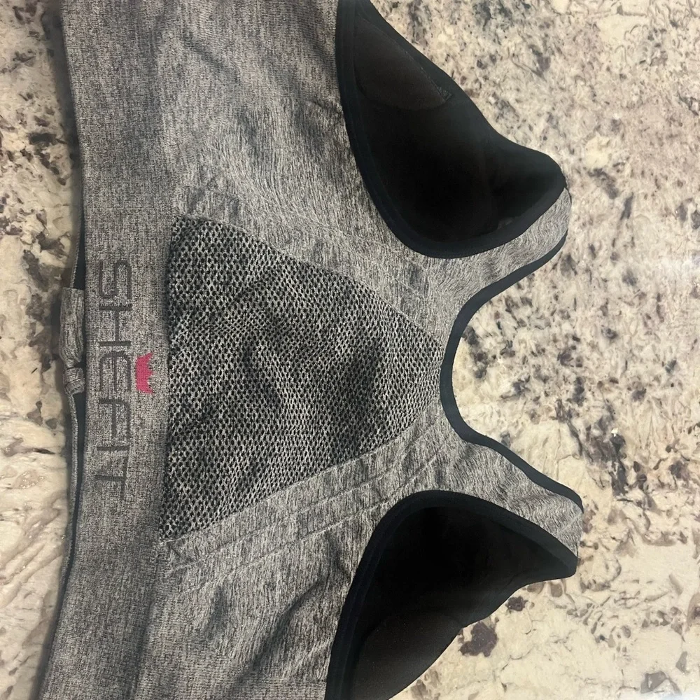Size small SHEFIT lounge zippered sports bra with removable pads